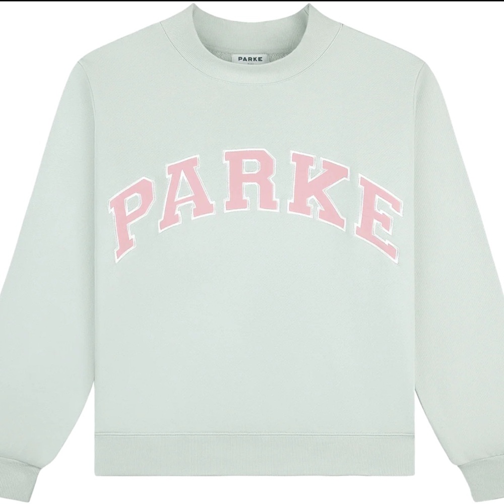 PARKE Mint Sweatshirt with Pink Logo